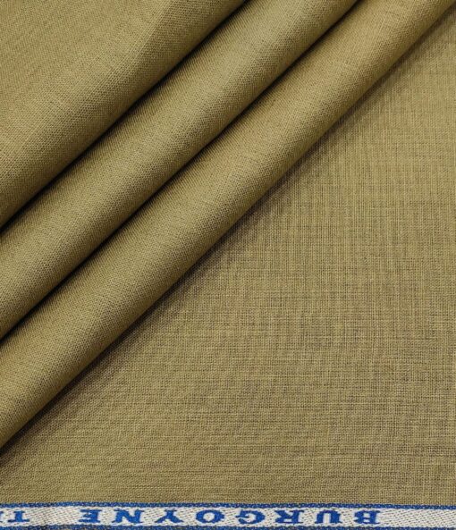 Burgoyne Men's Linen Solids Unstitched Shirting Fabric (Hazelnut Beige)
