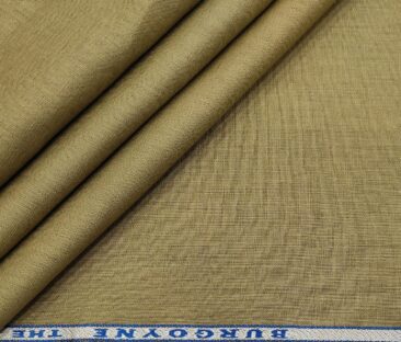 Burgoyne Men's Linen Solids Unstitched Shirting Fabric (Hazelnut Beige)