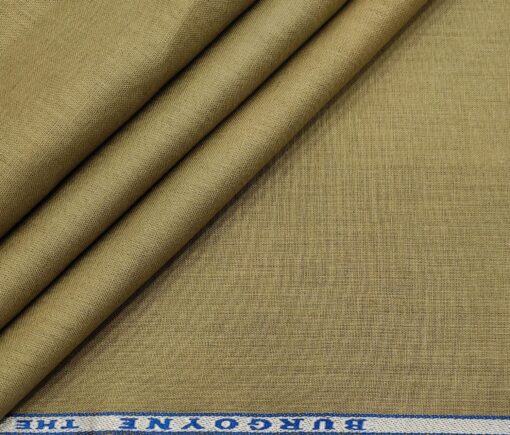 Burgoyne Men's Linen Solids Unstitched Shirting Fabric (Hazelnut Beige)
