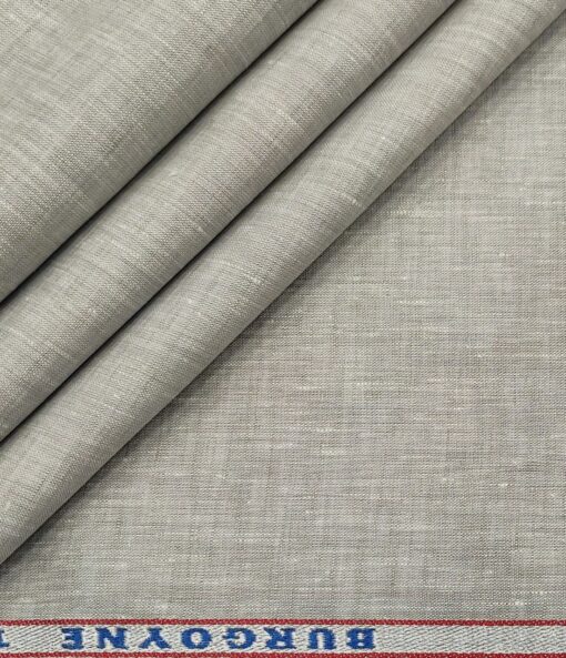 Burgoyne Men's Linen Solids Unstitched Shirting Fabric (Light Grey)