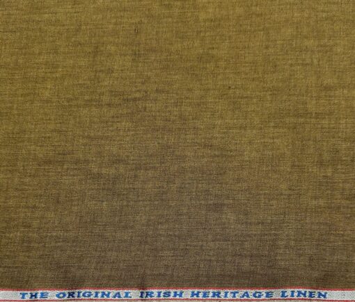 Burgoyne Men's Linen Solids Unstitched Shirting Fabric (Light Brown)