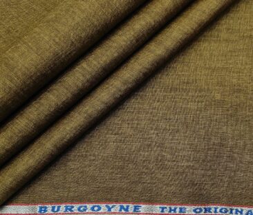 Burgoyne Men's Linen Solids Unstitched Shirting Fabric (Light Brown)