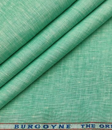 Burgoyne Men's Linen Solids Unstitched Shirting Fabric (Mint Green)