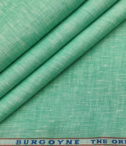 Burgoyne Men's Linen Solids Unstitched Shirting Fabric (Mint Green)