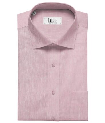 Burgoyne Men's Linen Solids Unstitched Shirting Fabric (Pink)