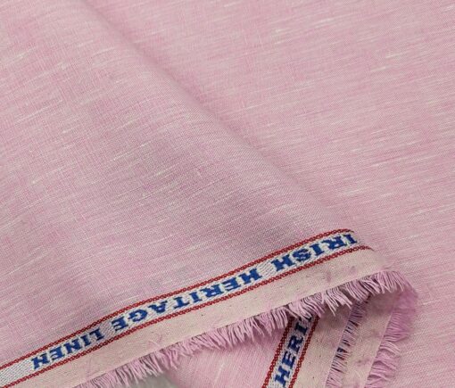 Burgoyne Men's Linen Solids Unstitched Shirting Fabric (Pink)