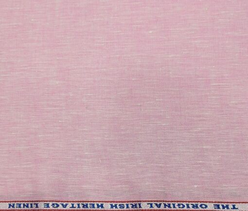 Burgoyne Men's Linen Solids Unstitched Shirting Fabric (Pink)