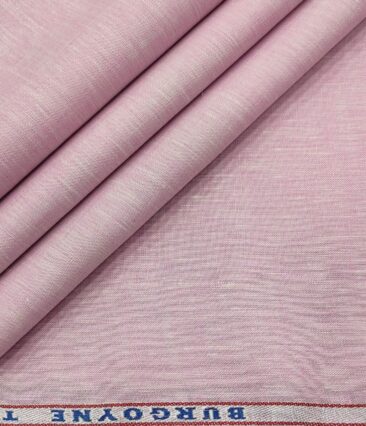 Burgoyne Men's Linen Solids Unstitched Shirting Fabric (Pink)