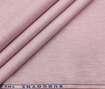 Burgoyne Men's Linen Solids Unstitched Shirting Fabric (Pink)