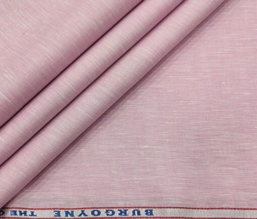 Burgoyne Men's Linen Solids Unstitched Shirting Fabric (Pink)