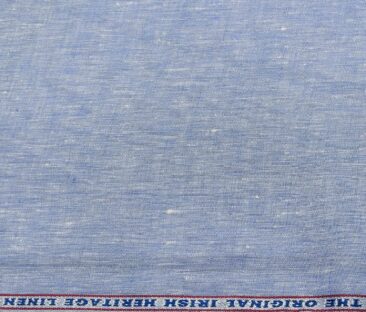 Burgoyne Men's Linen Solids Unstitched Shirting Fabric (Sky Blue)