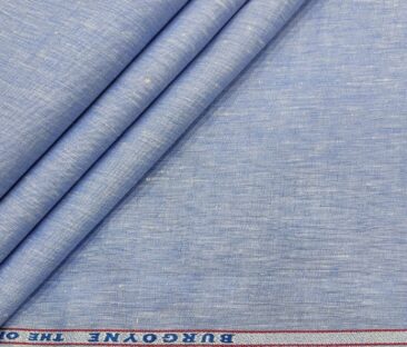 Burgoyne Men's Linen Solids Unstitched Shirting Fabric (Sky Blue)