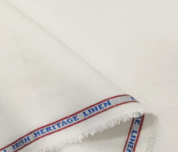 Burgoyne Men's Linen Solids Unstitched Shirting Fabric (Milky White)