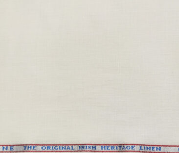 Burgoyne Men's Linen Solids Unstitched Shirting Fabric (Milky White)