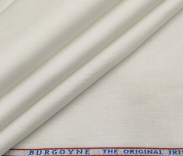 Burgoyne Men's Linen Solids Unstitched Shirting Fabric (Milky White)