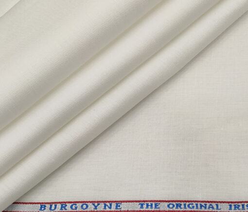 Burgoyne Men's Linen Solids Unstitched Shirting Fabric (Milky White)