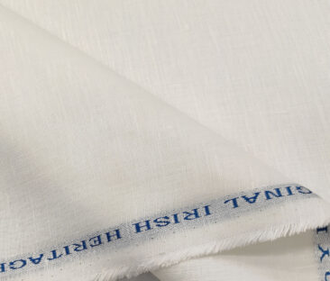 Burgoyne Men's Linen Solids Unstitched Shirting Fabric (Milky White)