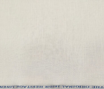 Burgoyne Men's Linen Solids Unstitched Shirting Fabric (Milky White)