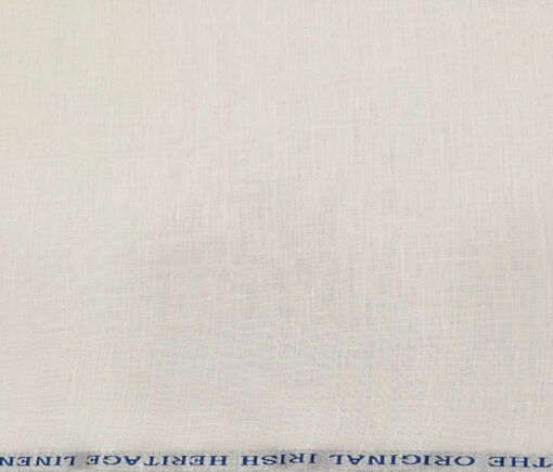Burgoyne Men's Linen Solids Unstitched Shirting Fabric (Milky White)
