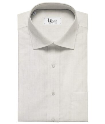 Burgoyne Men's Linen Solids 1.60 MeterUnstitched Shirting Fabric (Milky White)