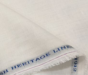 Burgoyne Men's Linen Solids 1.60 MeterUnstitched Shirting Fabric (Milky White)