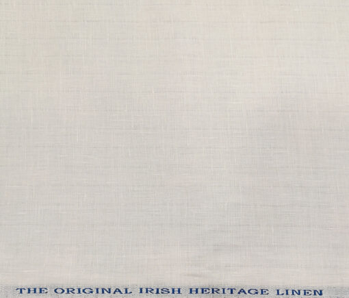 Burgoyne Men's Linen Solids 1.60 MeterUnstitched Shirting Fabric (Milky White)