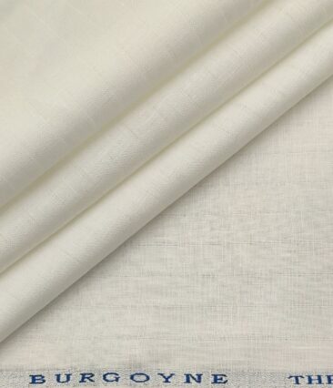 Burgoyne Men's Linen Solids 1.60 MeterUnstitched Shirting Fabric (Milky White)