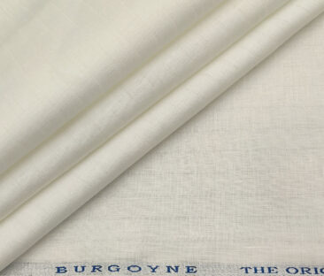 Burgoyne Men's Linen Solids 1.60 MeterUnstitched Shirting Fabric (Milky White)