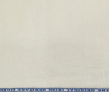 Burgoyne Men's Linen Solids Unstitched Shirting Fabric (Milky White)