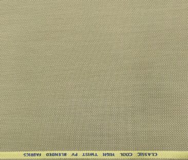 J.Hampstead Men's Polyester Viscose Structured Unstitched Suiting Fabric (Beige)