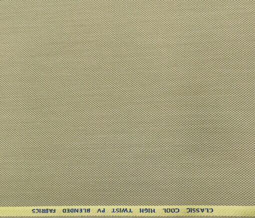 J.Hampstead Men's Polyester Viscose Structured Unstitched Suiting Fabric (Beige)