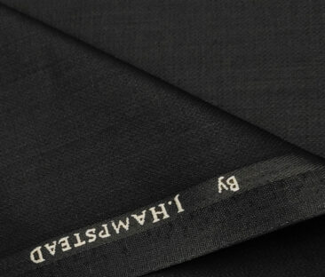 J.Hampstead Men's Polyester Viscose Structured Unstitched Suiting Fabric (Black)