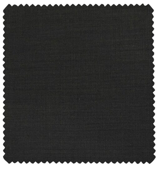 J.Hampstead Men's Polyester Viscose Structured Unstitched Suiting Fabric (Black)