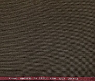 J.Hampstead Men's Polyester Viscose Structured Unstitched Suiting Fabric (Coffee Brown)