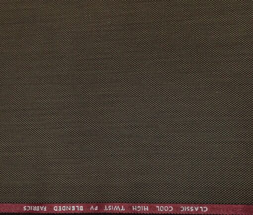 J.Hampstead Men's Polyester Viscose Structured Unstitched Suiting Fabric (Coffee Brown)
