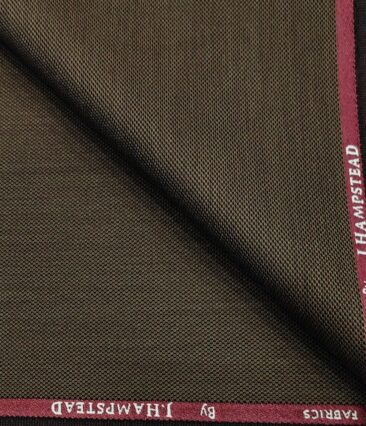J.Hampstead Men's Polyester Viscose Structured Unstitched Suiting Fabric (Coffee Brown)