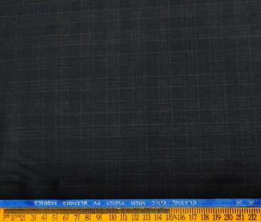J.Hampstead Men's Polyester Viscose Checks Unstitched Suiting Fabric (Dark Blue)