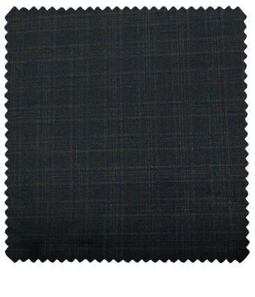 J.Hampstead Men's Polyester Viscose Checks Unstitched Suiting Fabric (Dark Blue)