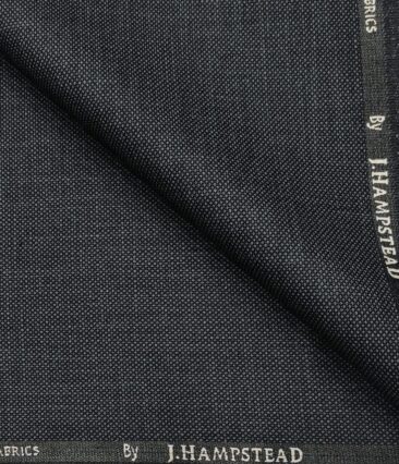 J.Hampstead Men's Polyester Viscose Structured Unstitched Suiting Fabric (Dark Blueish Grey)