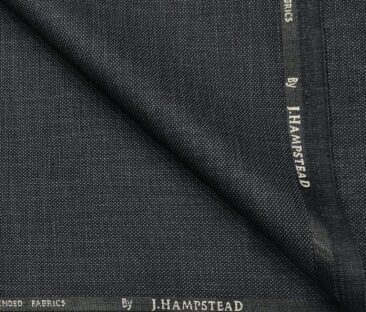 J.Hampstead Men's Polyester Viscose Structured Unstitched Suiting Fabric (Dark Blueish Grey)