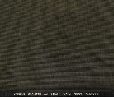 J.Hampstead Men's Polyester Viscose Self Design Unstitched Suiting Fabric (Dark Brown)
