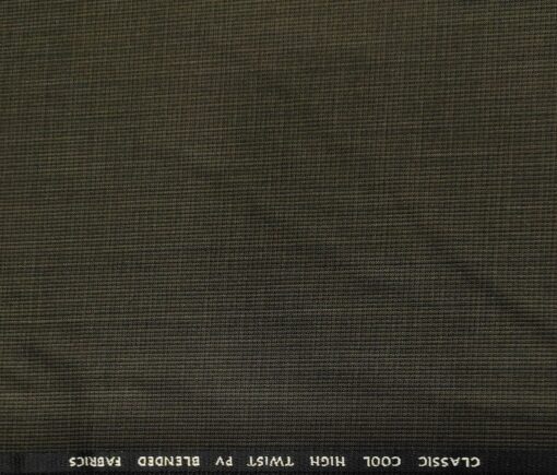 J.Hampstead Men's Polyester Viscose Self Design Unstitched Suiting Fabric (Dark Brown)