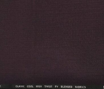 J.Hampstead Men's Polyester Viscose Structured Unstitched Suiting Fabric (Shiny Dark Wine )