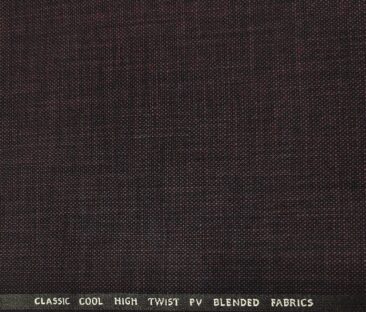 J.Hampstead Men's Polyester Viscose Structured Unstitched Suiting Fabric (Dark Wine)