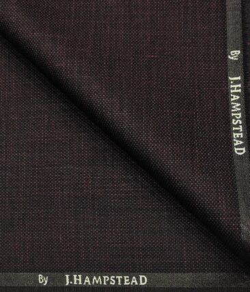 J.Hampstead Men's Polyester Viscose Structured Unstitched Suiting Fabric (Dark Wine)