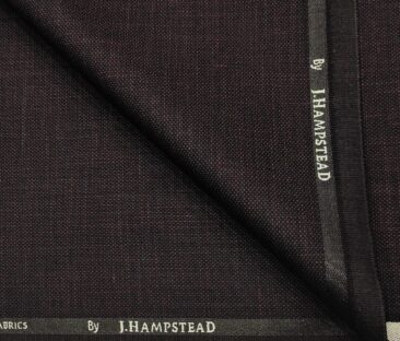 J.Hampstead Men's Polyester Viscose Structured Unstitched Suiting Fabric (Dark Wine)