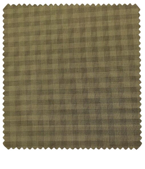J.Hampstead Men's Polyester Viscose Checks Unstitched Suiting Fabric (Khakhi)
