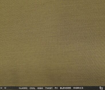 J.Hampstead Men's Polyester Viscose Structured Unstitched Suiting Fabric (Khakhi)
