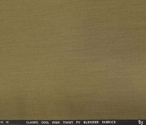 J.Hampstead Men's Polyester Viscose Structured Unstitched Suiting Fabric (Khakhi)