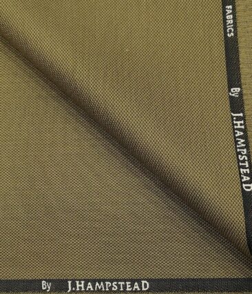 J.Hampstead Men's Polyester Viscose Structured Unstitched Suiting Fabric (Khakhi)